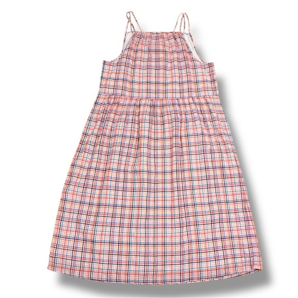 NWT LOFT Plaid Multicolored Strappy Button Midi Dress - Size 10 - Picture 3 of 7